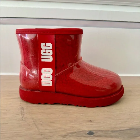 UGG Classic Boys/Girls Mini Clear Shearling Waterproof Winter Red Boots Sz 12US - Picture 5 of 9